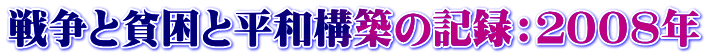 戦争と貧困と平和構築の記録：２００８年