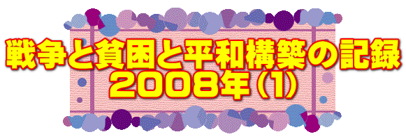 戦争と貧困と平和構築の記録 ２００８年（１）